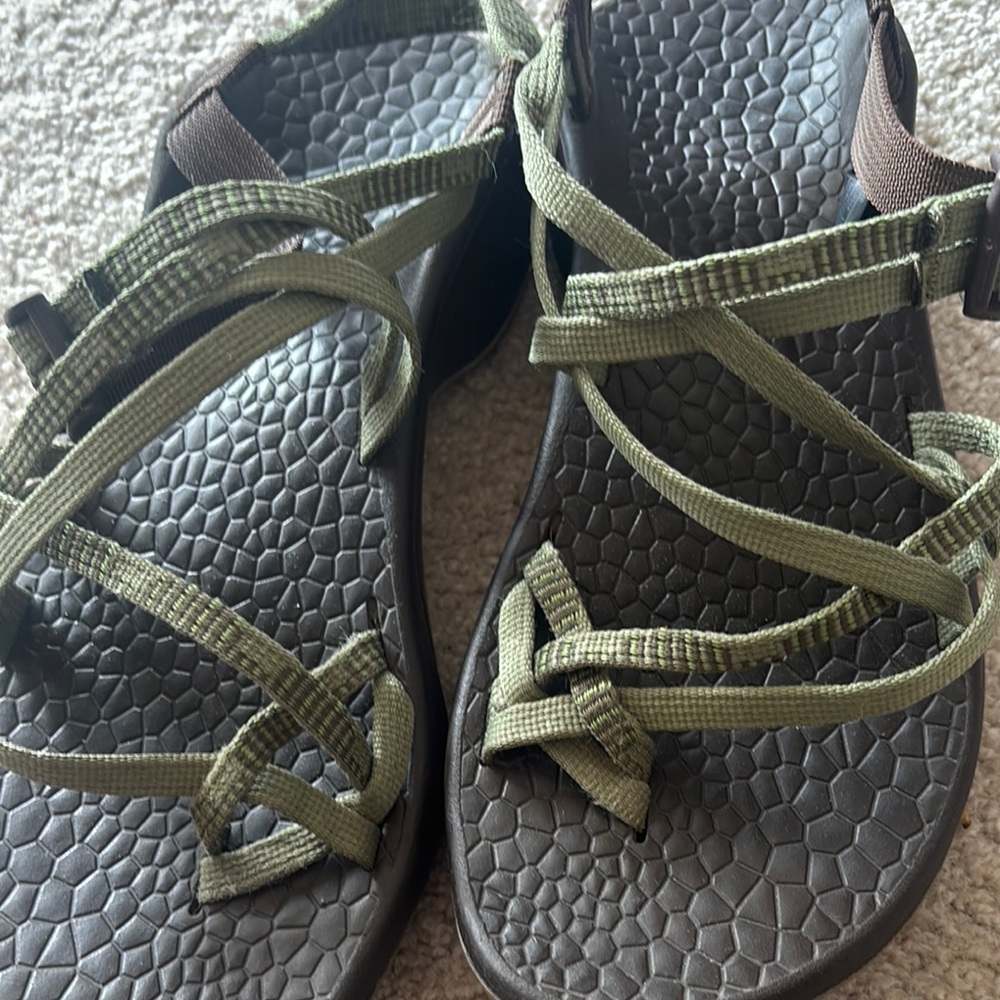 Chaco Olive and Dark Brown Strappy Sandals - Picture 3 of 3